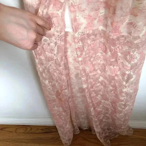 NWT BCBG Surplice Pink Lace Maxi Dress Boho Chic Formal Prom Women's Size S - Picture 6 of 13